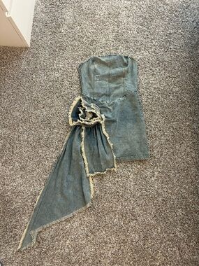 Elliatt Light Blue Denim Jacket with Gold Zipper